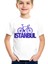 Istanbul Bisiklet Beyaz Kısa Kollu Kız Erkek Uniseks Çocuk T-Shirt 1
