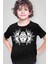 Ay Güneş Siyah Kısa Kollu Kız Erkek Uniseks Çocuk T-Shirt 1
