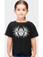 Ay Güneş Siyah Kısa Kollu Kız Erkek Uniseks Çocuk T-Shirt 1