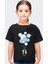 Balon Gezegenler Siyah Kısa Kollu Kız Erkek Uniseks Çocuk T-Shirt 1