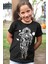 Bisikletli Astronot Siyah Kısa Kollu Kız Erkek Uniseks Çocuk T-Shirt 1