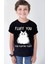 Pofuduk Siyah Kısa Kollu Kız Erkek Uniseks Çocuk T-Shirt 1