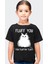 Pofuduk Siyah Kısa Kollu Kız Erkek Uniseks Çocuk T-Shirt 1