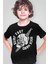 Sörf Kurukafa Siyah Kısa Kollu Kız Erkek Uniseks Çocuk T-Shirt 1