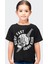 Sörf Kurukafa Siyah Kısa Kollu Kız Erkek Uniseks Çocuk T-Shirt 1