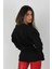 Kadın Sıfır Yaka Sweatshirt Siyah 2