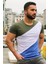 Renk Bloklu Haki Tişört 3018 3
