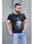 Baskılı Siyah Tişört 4028 2