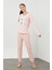 Peluş Baskılı Pijama Takım 2