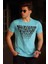 Baskılı Turkuaz Erkek T-Shirt 4471 1