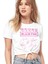 Dört Imza Beyaz Kesik Crop Top Bağlı Kadın T-Shirt 1