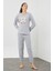 Peluş Baskılı Pijama Takım 4