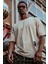 Krem Yanı Fermuarlı Oversize T-Shirt 1KXE1-44586-22 1
