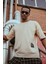 Krem Yanı Fermuarlı Oversize T-Shirt 1KXE1-44586-22 3