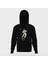 Uzay Astronot Gitar Baskılı Siyah Erkek Örme Kapşonlu Sweatshirt Uzun Kol 1