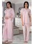Kadın Pembe Lohusa Sabahlıklı Pijama Takımı EFFORTT 5044 1