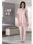 Kadın Pembe Lohusa Sabahlıklı Pijama Takımı EFFORTT 5044 2