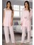 Kadın Pembe Lohusa Sabahlıklı Pijama Takımı EFFORTT 2301 1