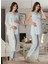 Kadın Mavi Lohusa Sabahlıklı Pijama Takımı EFFORTT 8034 1