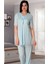 Kadın Mavi Sabahlıklı Pijama Takımı EFFORTT 5034 2