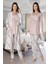Kadın Pembe Sabahlıklı Pijama Takımı EFFORTT 8084 1