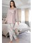 Kadın Pembe Sabahlıklı Pijama Takımı EFFORTT 8084 2