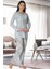 Kadın Mavi Sabahlıklı Pijama Takımı EFFORTT 8084 2