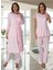 Kadın Pudra Lohusa Sabahlıklı Pijama Takımı EFFORTT 2054 1