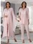 Kadın Pudra Lohusa Sabahlıklı Pijama Takımı EFFORTT 3015 1
