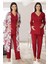 Kadın Fuşya Sabahlıklı Pijama Takımı EFFORTT 8094 1