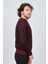 Erkek V Yaka Desenli Yün Kazak 0249537 Bordo 4