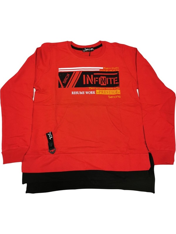 Sercino Erkek Çocuk Kırmızı Infinite Desenli Sweatshirt 31033-2
