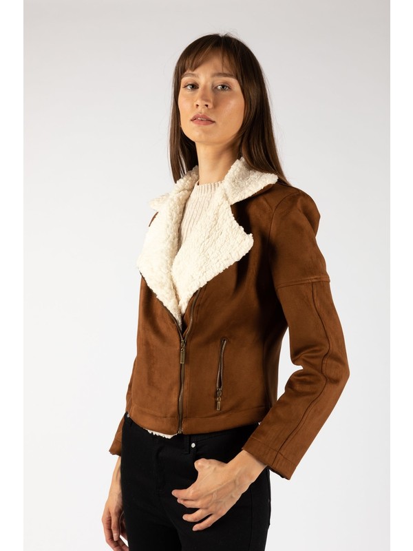 Vennz Taba Kurklu Suni Suet Biker Ceket Fiyati Taksit Secenekleri