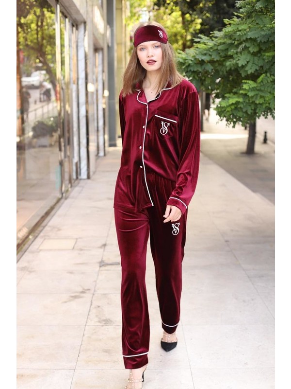 Kaancan Tekstil Bayan Uzun Kollu Kadife Pijama Takimi Fiyati