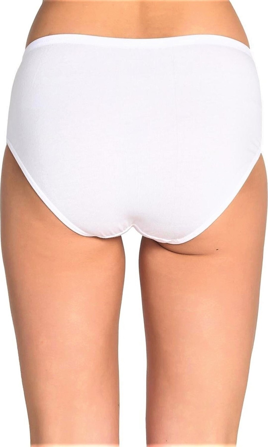 Tutku 6'lı Paket Kadın Pamuklu Ribana Geniş Bel Kalın Lastik Beyaz Bato Külot görsel 6
