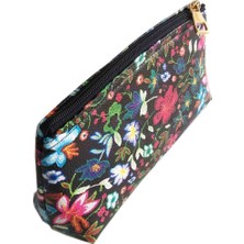 Angel Çanta Aksesuar Desenli El Işi Hobi Makyaj Çantası Organizer Çiçek Koyu Desen