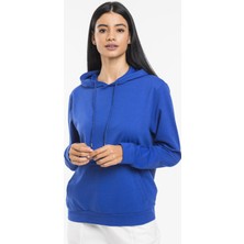 Superlife Kadın Kalın Kapüşonlu Kanguru Cepli Sweatshirt