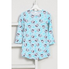 Vienetta Kız Çocuk Pamuklu Uzun Kol Baskılı Gecelik