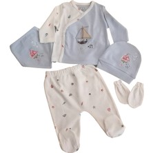 Babydoll Erkek Bebek Pamuklu Beşli Denizci Hastane Çıkışı