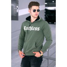 Madmext Haki Baskılı Erkek Sweatshirt 4747