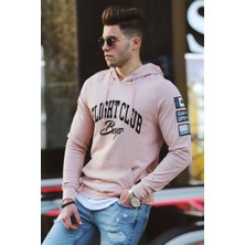 Madmext Pudra Baskılı Kapşonlu Sweatshirt 2868