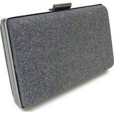 Womenacs Platin Renk Simli Abiye Portföy Clutch Kadın Çanta Elde ve Uzun Askılı Kullanım