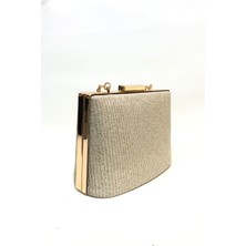 Womenacs Altın Renk Çupra Kadın Abiye Clutch Portföy Çanta