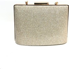 Womenacs Altın Renk Çupra Kadın Abiye Clutch Portföy Çanta