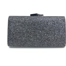 Womenacs Simli Platin Renk Abiye Portföy Clutch Kadın Çanta Elde ve Uzun Askılı Kullanım