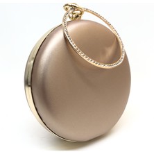 Womenacs Rose Renk Kumaş Taşlı Işlemeli Kadın Abiye Portföy Clutch Çanta