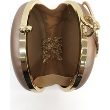 Womenacs Rose Renk Kumaş Taşlı Işlemeli Kadın Abiye Portföy Clutch Çanta