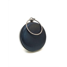 Womenacs Siyah Renk Sıvama Taşlı Işlemeli Kadın Abiye Portföy Clutch Çanta