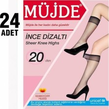 Müjde 20 Denye Ince Dizaltı Çorap 24'lü