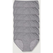 Tutku Kadın Gri 6'lı Paket Likralı Bato Külot 0924-